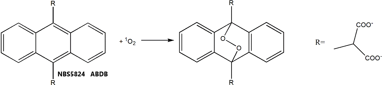 （NBS5824）   9,10-Anthracenediyl-bis(methylene)dimalonic Acid (ABDA)  9,10-蒽二基-雙（亞甲基）二丙二酸（單線態(tài)氧指示劑） 圖1.png